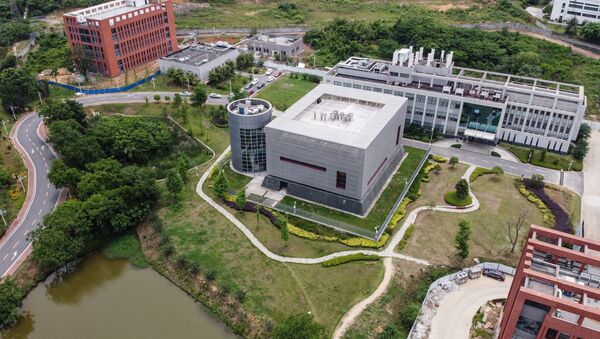 This aerial view shows the P4 laboratory (C) on the campus of the Wuhan Institute of Virology in Wuhan in China's central Hubei province on May 13, 2020. - Sputnik International