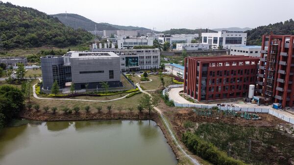 An aerial view shows the P4 laboratory (L) at the Wuhan Institute of Virology in Wuhan in China's central Hubei province on April 17, 2020 - Sputnik International
