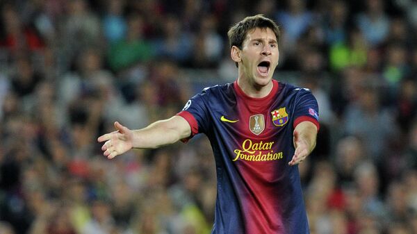 Barcelona player Lionel Messi in the group stage UEFA Champions League 2012/13 match between football clubs Barcelona (Barcelona, Spain) and Spartak (Moscow, Russia) - Sputnik International