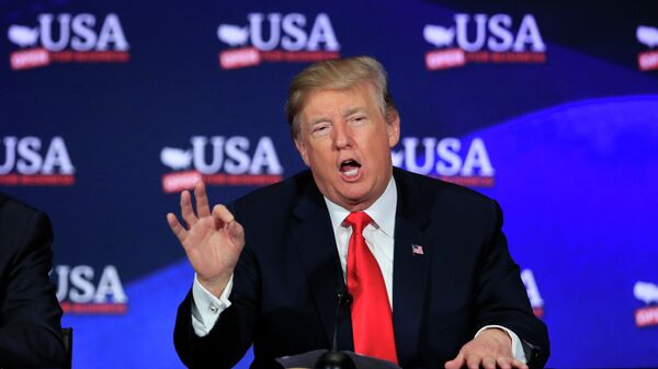  In this May 5, 2018 file photo, President Donald Trump speaks during a roundtable discussion on tax reform at Cleveland Public Auditorium and Conference Center in Cleveland, Ohio. - Sputnik International