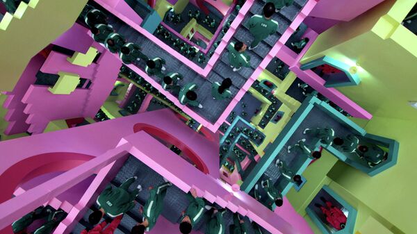 This handout image Courtesy of Netflix shows a scene of South Korea's Squid Game Season one. - A dystopian vision of a polarised society, Netflix smash hit Squid Game blends a tight plot, social allegory and uncompromising violence to create the latest South Korean cultural phenomenon to go global - Sputnik International