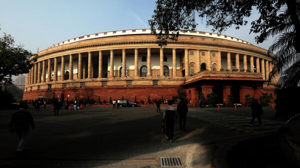 Indian Parliament House is seen early morning in New Delhi, Friday, Dec. 6, 2019 - Sputnik International