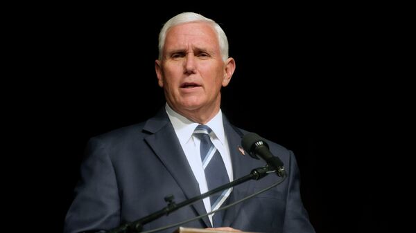 Former Vice President Mike Pence speaks at a fundraiser for Carolina Pregnancy Center on Thursday, May 5, 2022, in Spartanburg, S.C. Pence made his second trip to the state in less than a week to headline an event for the crisis pregnancy center in early-voting South Carolina as he continues to mull a possible 2024 presidential bid. - Sputnik International