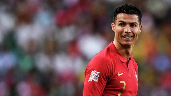 Portugal's forward Cristiano Ronaldo smiles during the UEFA Nations League, league A group 2 football match between Portugal and Czech Republic at the Jose Alvalade stadium in Lisbon on June 9, 2022 - Sputnik International