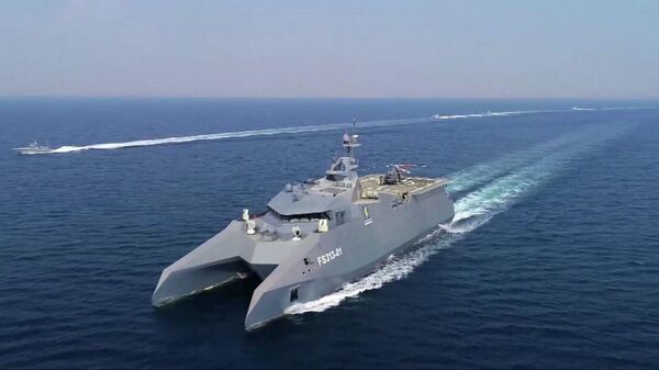 Next-generation Iranian corvette patrol vessel. Screengrab of Iranian media report. - Sputnik International