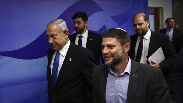 Israeli Prime Minister Benjamin Netanyahu and Finance Minister Bezalel Smotrich - Sputnik International