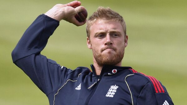England's Andrew Flintoff during a training session at Edgbaston cricket ground in Birmingham, England. July 28, 2009. - Sputnik International