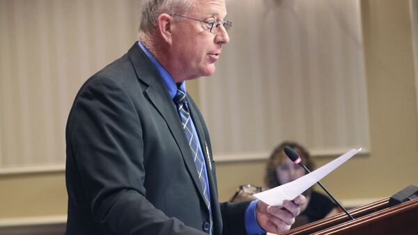 David Lorenz, Maryland leader of the Survivors Network of those Abused by Priests, testifies in favor of a measure to end Maryland's statute of limitations for when civil lawsuits can be filed against institutions for child sexual abuse during a hearing before the Maryland Senate Judicial Proceedings Committee on Thursday, Feb. 23, 2023 in Annapolis, Md. - Sputnik International
