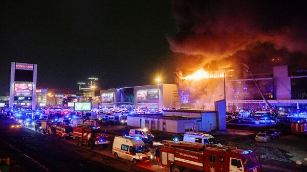 Terror attack on Crocus City Hall concert venue. - Sputnik International