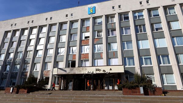 A view shows the damaged Belgorod city administration building, following an alleged Ukrainian drone attack in Belgorod, Russia - Sputnik International