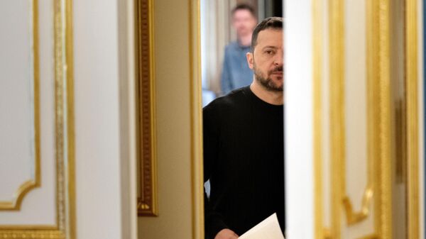 Ukraine's President Volodymyr Zelensky arrives to attend a meeting with US Secretary of State in Kiev on May 14, 2024. - Sputnik International