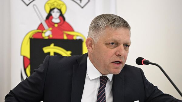Slovakia's Prime Minister Robert Fico speaks during a press conference after the cabinet's away-from-home session in the town of Handlova, Slovakia, Wednesday, May, 15, 2024. - Sputnik International