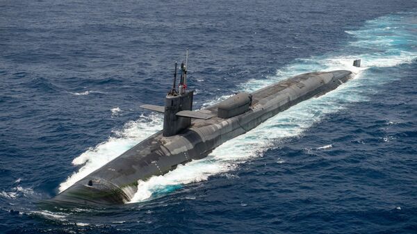 Guided-missile submarine USS Georgia (SSGN 729) transits the Arabian Sea, while operating with the Dwight D. Eisenhower Carrier Strike group. June 22, 2021 - Sputnik International
