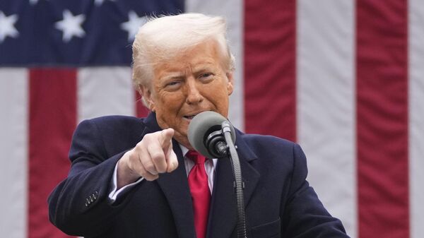 US President Donald Trump speaks during an event to announce new tariffs in the Rose Garden at the White House, Wednesday, April 2, 2025, in Washington. - Sputnik International