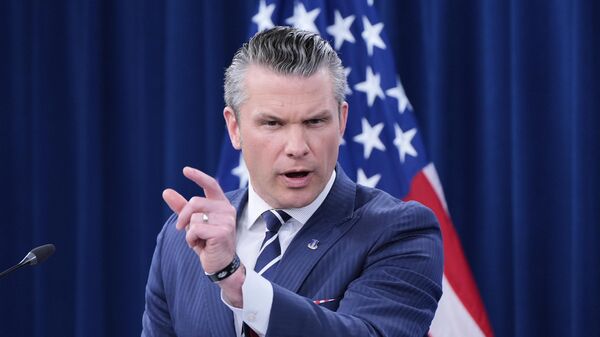 US Defense Secretary Pete Hegseth speaks during a news conference at the Pentagon in Washington, Sunday, June 22, 2025. - Sputnik International