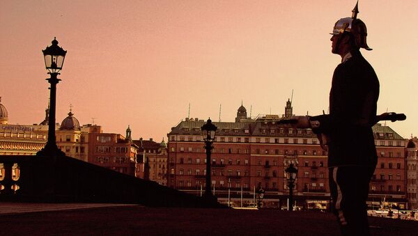 Royal Guard at the Stockholm Palace in early morning hours. - Sputnik International