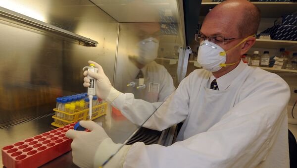 Professor Bill Rawlinson, senior medical virologist at the high-security South-East Area Laboratory Service (SEALS), tests samples for signs of the feared swine flu at Sydney's Prince of Wales Hospital - Sputnik International