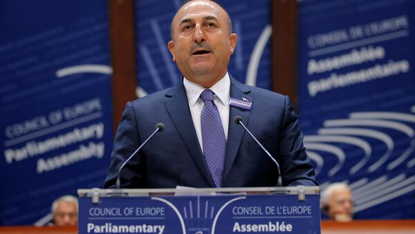 Turkey's Foreign Minister Mevlut Cavusoglu addresses the Parliamentary Assembly of the Council of Europe in Strasbourg, France, October 12, 2016. - Sputnik International