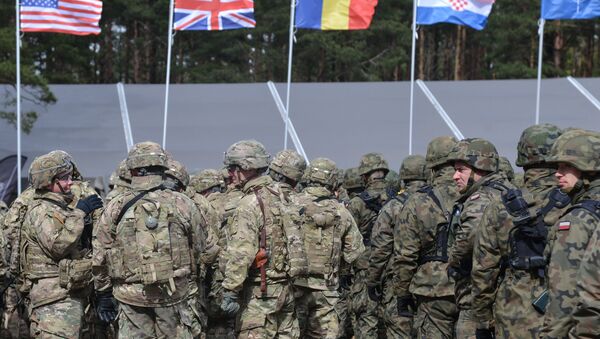 The welcoming ceremony for NATO's multinational battalion headed by the USA in Orzysz, Poland. - Sputnik International