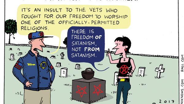 Satanic Veteran's Monument Cartoon - Sputnik International