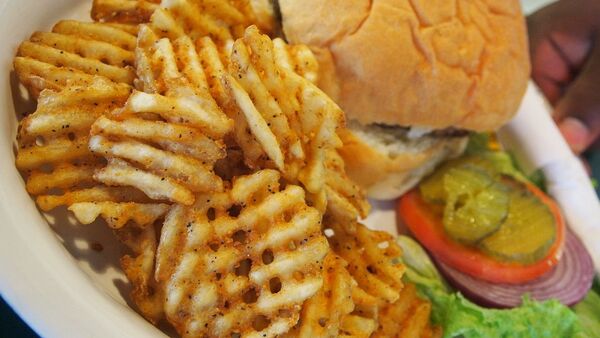 Burger plate with waffle fries - Sputnik International