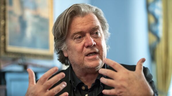 Steve Bannon, President Donald Trump's former chief strategist, talks about the approaching midterm election during an interview with The Associated Press, Sunday, Aug. 19, 2018, in Washington - Sputnik International