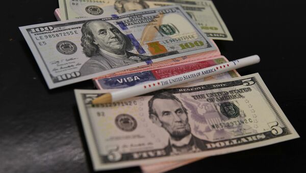 US banknotes and visa - Sputnik International