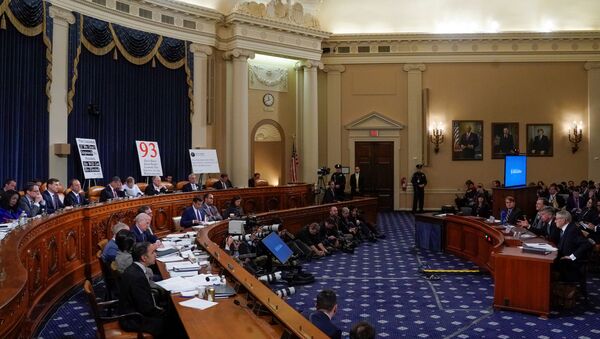 Ambassador Bill Taylor, charge d'affaires at the U.S. embassy in Ukraine; and George Kent, deputy assistant secretary of state for European and Eurasian Affairs, testify before a House Intelligence Committee hearing as part of the impeachment inquiry into U.S. President Trump on Capitol Hill in Washington, U.S., November 13, 2019 - Sputnik International